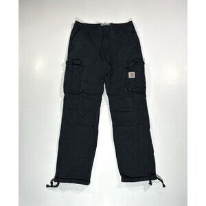Y2K Carhartt WIP Work In Progress Aviation Cargo Pants Black Workwear READ